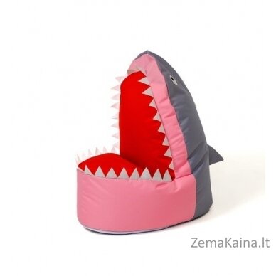 Sako krepšys Pouffe Shark pilkai rožinis XXL 100 x 60 cm 1