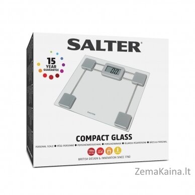 Salter 9081 SV3R Toughened Glass Compact Electronic Bathroom Scale 6