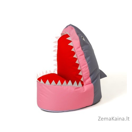 Sako krepšys Pouffe Shark pilkai rožinis XXL 100 x 60 cm 1