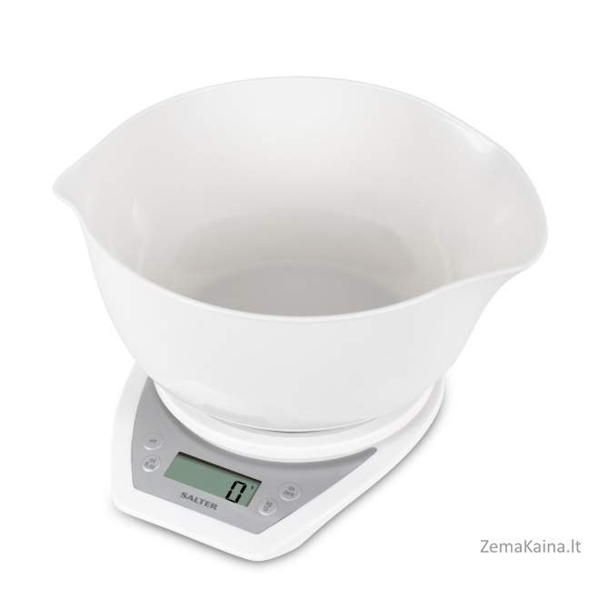 Salter 1024 WHDR14 Digital Kitchen Scales with Dual Pour Mixing Bowl white 5