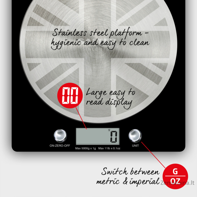 Salter 1036 UJBKDR Great British Disc Digital Kitchen Scale 3