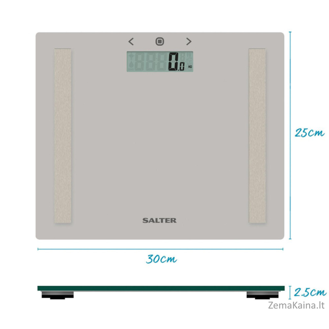 Salter 9113 GY3R Compact Glass Analyser Bathroom Scales - Grey 2