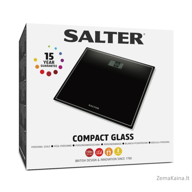 Salter 9207 BCFEU12  Compact Electronic Bathroom Scale - Black 8