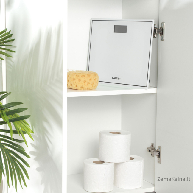 Salter 9207 WH3R Compact Glass Electronic Bathroom Scale - White 5
