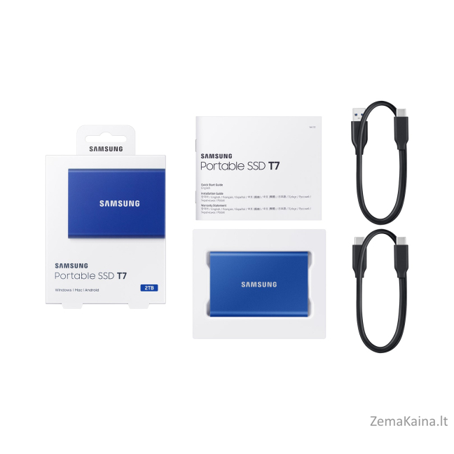 Samsung Portable SSD T7 2000 GB Mėlyna 3