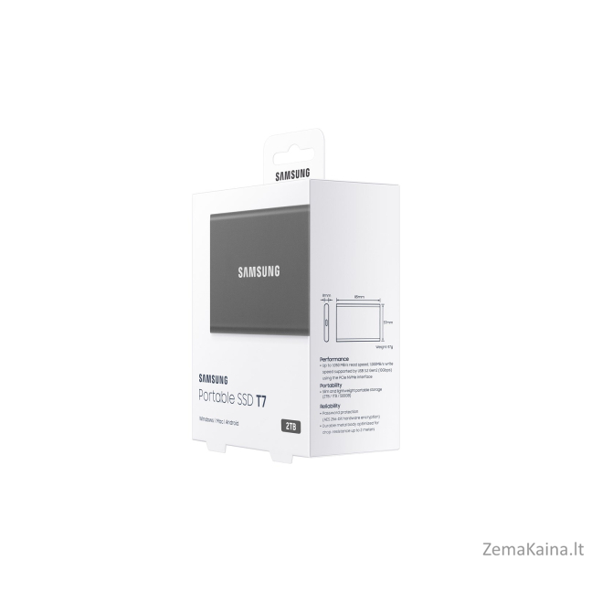 Samsung Portable SSD T7 2000 GB Pilka 2
