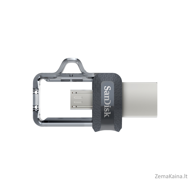Sandisk Ultra Dual m3.0 USB atmintukas 128 GB USB Type-A / Micro-USB 3.2 Gen 1 (3.1 Gen 1) Juoda, Sidabras, Permatomas 5
