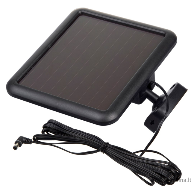 Saulės šviesos diodų prožektorius su judesio detektoriumi "Maclean Energy", IP44, 6 W, 360 lm, 6000K šaltai balta spalva, ličio jonų 2400 mAh baterija, 5,5 V DC MCE442