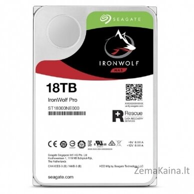 Seagate IronWolf Pro ST18000NT001 vidinis kietasis diskas 3.5" 18000 GB 3