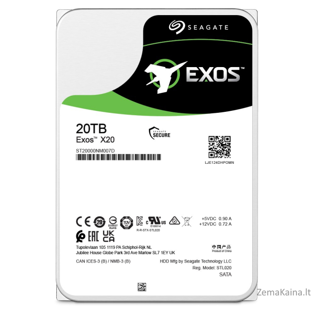 Seagate Enterprise ST20000NM007D vidinis kietasis diskas 3.5" 20000 GB „Serial ATA III“ 3