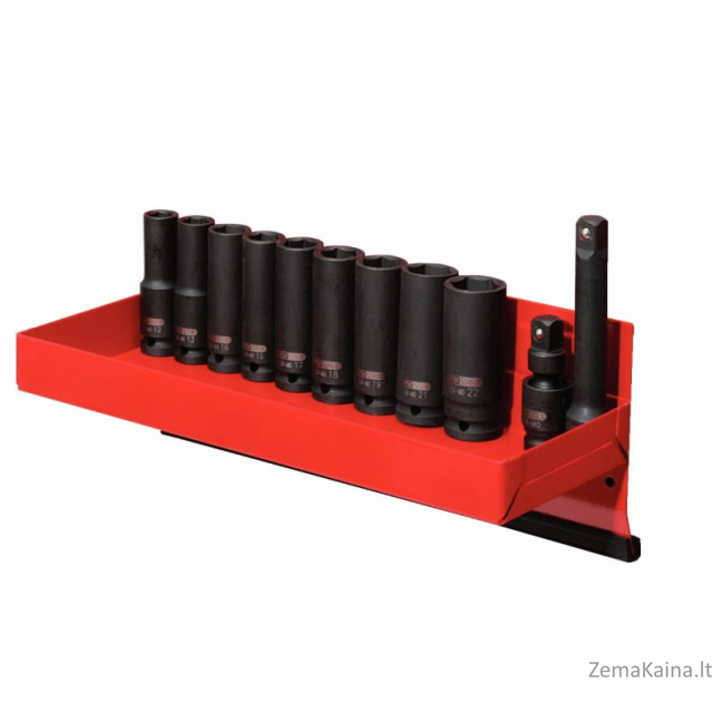 Šešiakampių smūginių galvučių komp.1/2" 12-22mm 13-vnt, ilga, KS tools