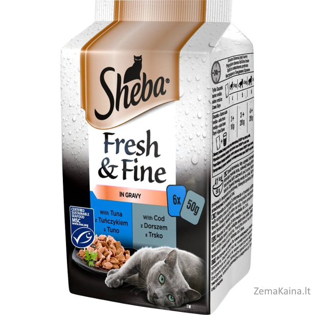 Sheba Fresh & Fine Mini Fish Dishes in Sauce 6 x 50g 1