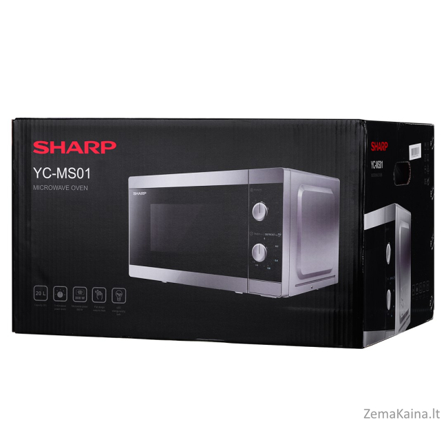 Sharp Home Appliances YC-MS01E-S mikrobangų krosnelė 20 L 800 W 8