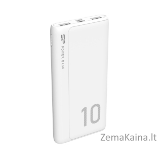 SILICON POWER GP15 Powerbank Išorinis akumuliatorius 10000 mAh 2x USB 2.1A (SP10KMAPBKGP150W) Balta