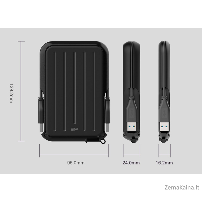 Silicon Power A66 išorinis kietasis diskas 5000 GB Juoda, Geltona 4