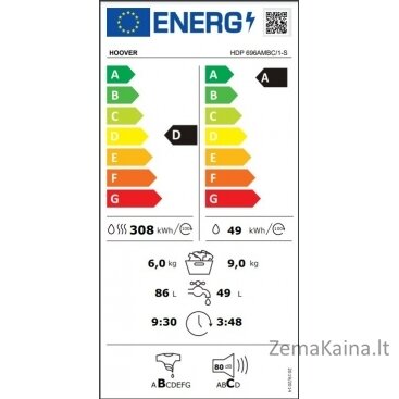 Skalbimo mašina Hoover HDP 696AMBC/1-S 7