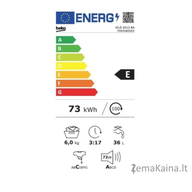 Skalbimo mašina Beko WUE6512DBA 6