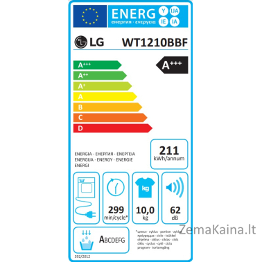 Skalbimo mašina - džiovyklė LG WT1210BBF 3