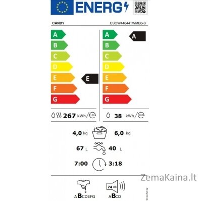 Skalbimo mašina Candy CSOW44644TWMB6-S 1