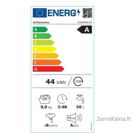 Skalbimo mašina LG F2WR909P3W, 9 kg, balta 1