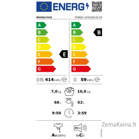 Skalbimo mašina su džiovinimo funkcija Whirlpool FFWDD 1076258 SV EE 3
