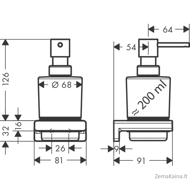 Skysto muilo dozatorius Hansgrohe AddStoris 41745670, juodas matinis 4