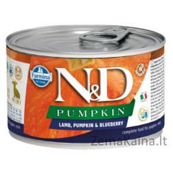 Šlapias šunų maistas - FARMINA N&D DOG LAMB&PUMPKIN&BLUEBERRY PUPPY 140g