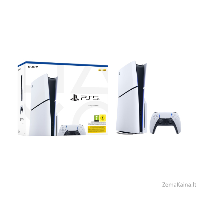 Sony PlayStation 5 Slim Digital 1,02 TB „Wi-Fi“ Juoda, Balta