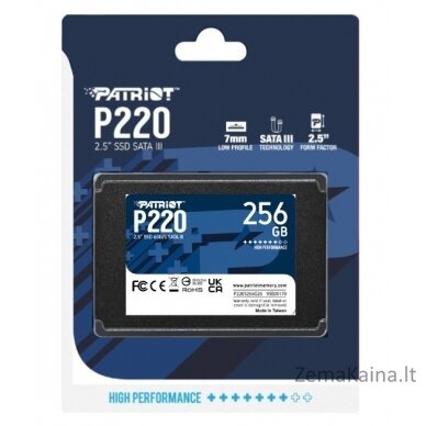SSD Patriot P220 256GB SATA3 2,5" 4