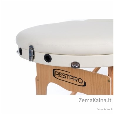 Sulankstomas masažo stalas Restpro Vip Oval 3/Cream SET + DOVANA 10 vnt vienkartinių neperšlampamų stalo užtiesalų 10