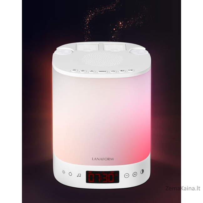 Šviesos žadintuvas su eterinių aliejaus garintuvu ir radija Lanaform Wake Up Scents 3in1 5