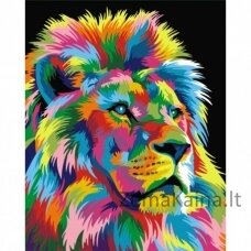 Tapymas pagal skaičius Rainbow Lion the King 40x50 cm T105