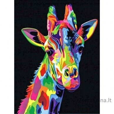 Tapymas pagal skaičius Rainbow Giraffe 40x50 cm T123