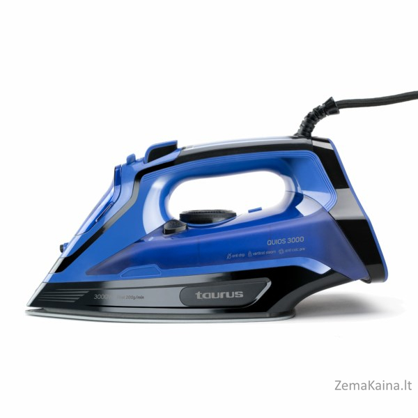 Taurus Quios 3000 Sauso ir garų tipo lygintuvas Keraminis padas 3000 W Juoda, Mėlyna