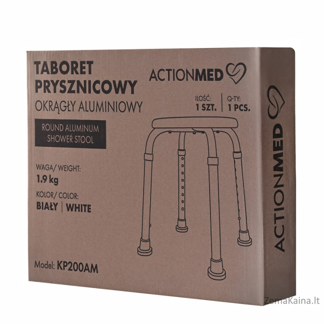 Taboret prysznicowy okrągły aluminiowy 8