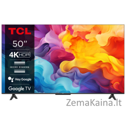 TCL P655 50P655 televizorius 127 cm (50") 4K Ultra HD Smart TV „Wi-Fi“ Juoda