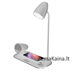 Tellur Nostalgia Wireless Desk Charger, Bluetooth Speaker, Desk Lamp white