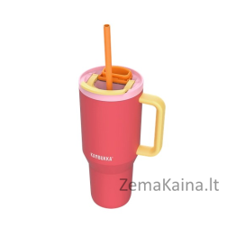 Termo puodelis su teleskopiniu šiaudeliu Kambukka Rio Tumbler 950ml Pink Papaya