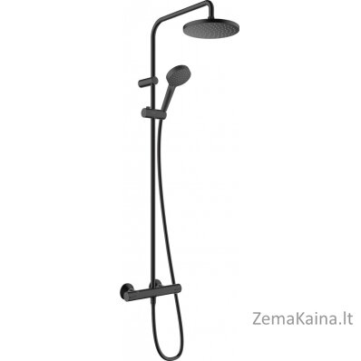 Termostatinė dušo sistema Hansgrohe Vernis Blend 200, 1jet Showerpipe, juoda matinė, 26276670
