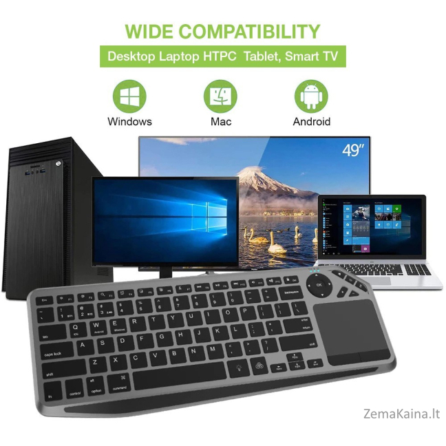 Techly ICTB9801TB klaviatūra RD belaidis ryšys + „Bluetooth“ QWERTY Anglų (JAV) Juoda 16