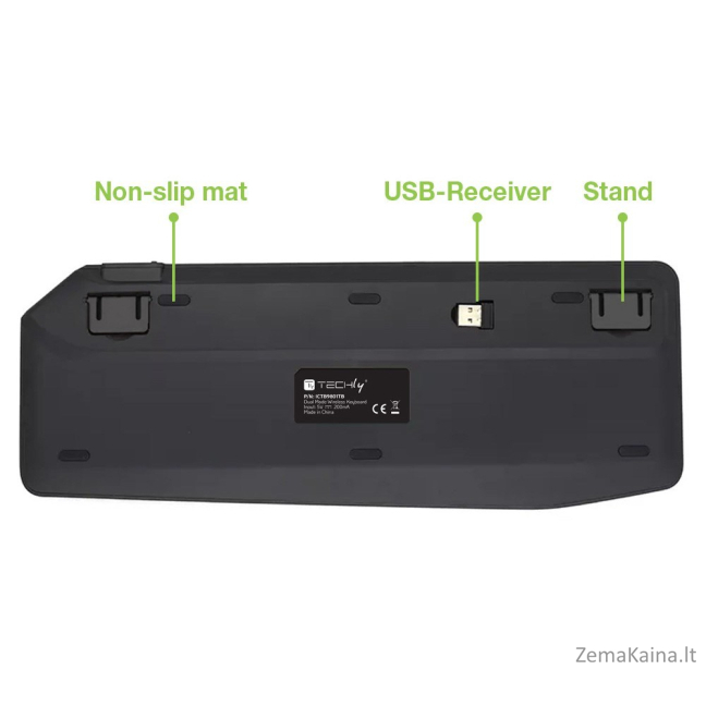 Techly ICTB9801TB klaviatūra RD belaidis ryšys + „Bluetooth“ QWERTY Anglų (JAV) Juoda 9