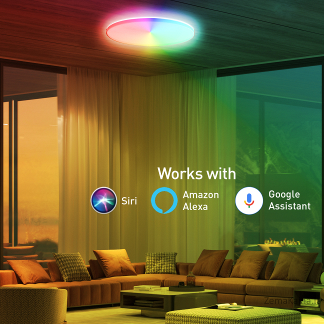 Tellur Smart WiFi Ceiling Light, RGB 24W, Round, White 2