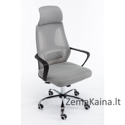 Topeshop FOTEL NIGEL SZARY biuro kėdė Paminkštinta sėdynė Tinklelinis nugaros atlošas