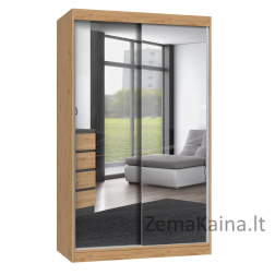 Topeshop IGA 120 ART A KPL miegamojo drabužių / sieninė spinta 7 spintos 2 durys Ąžuolas Drabužinė