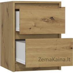 Topeshop K2 ARTISAN naktinis staliukas / staliukas prie lovos 2 stalčiai Ąžuolas