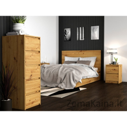 Topeshop K2 ARTISAN naktinis staliukas / staliukas prie lovos 2 stalčiai Ąžuolas