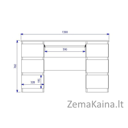 Topeshop KUBA SONOMA kompiuterio stalas Ąžuolo spalva