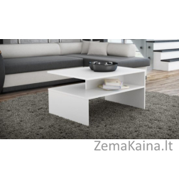 Topeshop ŁAWA BOSTON BIEL kavos staliukas, staliukas prie lovos, kitas mažas staliukas Nestandartinė forma 2 kojos