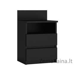 Topeshop M1 CZARNA MAT naktinis staliukas / staliukas prie lovos 2 stalčiai Juoda