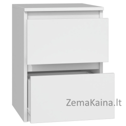 Topeshop M2 BIEL naktinis staliukas / staliukas prie lovos 2 stalčiai Balta